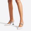 imageFSJ Women Rhinestone Cone Low Heel Mules Closed Pointed Toe One Strap Sandals Slip On Backless Bridal Party Dress Shoes Size 415 USWhite Glitter
