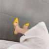imageFSJ Women Rhinestone Cone Low Heel Mules Closed Pointed Toe One Strap Sandals Slip On Backless Bridal Party Dress Shoes Size 415 USYellow