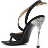 imageFSJ Women Sexy Open Toe Thong Sandals Stiletto High Heel with Rhinestone Ankle Strap Slingback Ladies Summer Shoes Size 415 USBlack