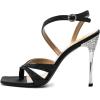 imageFSJ Women Sexy Open Toe Thong Sandals Stiletto High Heel with Rhinestone Ankle Strap Slingback Ladies Summer Shoes Size 415 USBlack