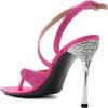 imageFSJ Women Sexy Open Toe Thong Sandals Stiletto High Heel with Rhinestone Ankle Strap Slingback Ladies Summer Shoes Size 415 USFuchsia