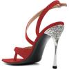 imageFSJ Women Sexy Open Toe Thong Sandals Stiletto High Heel with Rhinestone Ankle Strap Slingback Ladies Summer Shoes Size 415 USRed