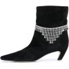 imageFSJ Women Square Toe Comfort Kitten Low Heel Ankle Boot Pull On Bootie Winter Faux Suede Casual Dressy Shoes Size 416 USBlacktassel