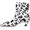 imageFSJ Women Square Toe Comfort Kitten Low Heel Ankle Boot Pull On Bootie Winter Faux Suede Casual Dressy Shoes Size 416 USCow