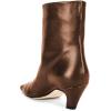 imageFSJ Women Square Toe Comfort Kitten Low Heel Ankle Boot Pull On Bootie Winter Faux Suede Casual Dressy Shoes Size 416 USDark Brown