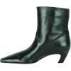 imageFSJ Women Square Toe Comfort Kitten Low Heel Ankle Boot Pull On Bootie Winter Faux Suede Casual Dressy Shoes Size 416 USDark Green