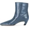 imageFSJ Women Square Toe Comfort Kitten Low Heel Ankle Boot Pull On Bootie Winter Faux Suede Casual Dressy Shoes Size 416 USDeep Sky Blue