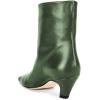 imageFSJ Women Square Toe Comfort Kitten Low Heel Ankle Boot Pull On Bootie Winter Faux Suede Casual Dressy Shoes Size 416 USGreen Leather