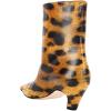 imageFSJ Women Square Toe Comfort Kitten Low Heel Ankle Boot Pull On Bootie Winter Faux Suede Casual Dressy Shoes Size 416 USLeopart