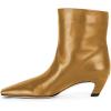imageFSJ Women Square Toe Comfort Kitten Low Heel Ankle Boot Pull On Bootie Winter Faux Suede Casual Dressy Shoes Size 416 USPeru