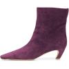 imageFSJ Women Square Toe Comfort Kitten Low Heel Ankle Boot Pull On Bootie Winter Faux Suede Casual Dressy Shoes Size 416 USPurple