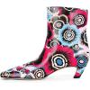 imageFSJ Women Square Toe Comfort Kitten Low Heel Ankle Boot Pull On Bootie Winter Faux Suede Casual Dressy Shoes Size 416 USRed Flower