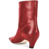 imageFSJ Women Square Toe Comfort Kitten Low Heel Ankle Boot Pull On Bootie Winter Faux Suede Casual Dressy Shoes Size 416 USRed Leather