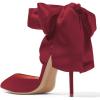 imageFSJ Women Strappy Ankle Wrap Sandal Ribbon Laceup Stiletto High Heels Pointed Toe DOrsay Slingback Pump Shoe Size 415 USWine