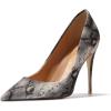 imageFSJ Women Classic Pointed Toe Snakeskin High Heels Pumps ShoesPython Black
