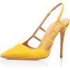 imageFSJ Women Pointy Toe Cutout Slip On Pumps Stilettos High Heel Slingback Gladiator Evening Office Lady Dress Shoes Size 415 USYellow