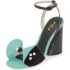 imageFSJ Women Retro Bowknot Chunky High Heel Sandal Open Toe Pearl Studded Ankle Strap Slingback Bead Wedding Bride Dress Pump Size 415 USTurquoise