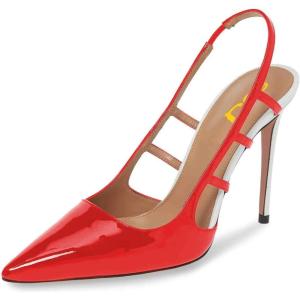 imageFSJ Women Pointy Toe Cutout Slip On Pumps Stilettos High Heel Slingback Gladiator Evening Office Lady Dress Shoes Size 415 USChili