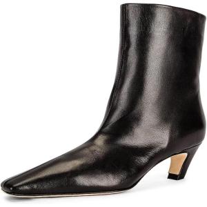 imageFSJ Women Square Toe Comfort Kitten Low Heel Ankle Boot Pull On Bootie Winter Faux Suede Casual Dressy Shoes Size 416 USBlack Leather
