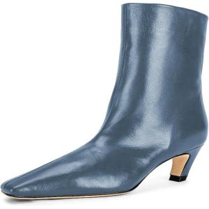 imageFSJ Women Square Toe Comfort Kitten Low Heel Ankle Boot Pull On Bootie Winter Faux Suede Casual Dressy Shoes Size 416 USDeep Sky Blue