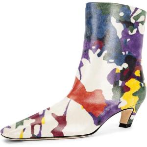 imageFSJ Women Square Toe Comfort Kitten Low Heel Ankle Boot Pull On Bootie Winter Faux Suede Casual Dressy Shoes Size 416 USPaint