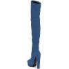 imageFSJ Sexy Thigh High Long Boots Over The Knee Platform Thick High Heel Stretch Leather Shoes Size 415 USBlue
