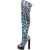 imageFSJ Sexy Thigh High Long Boots Over The Knee Platform Thick High Heel Stretch Leather Shoes Size 415 USColor Leopard