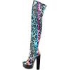 imageFSJ Sexy Thigh High Long Boots Over The Knee Platform Thick High Heel Stretch Leather Shoes Size 415 USColor Leopard
