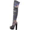 imageFSJ Sexy Thigh High Long Boots Over The Knee Platform Thick High Heel Stretch Leather Shoes Size 415 USEvening
