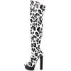 imageFSJ Sexy Thigh High Long Boots Over The Knee Platform Thick High Heel Stretch Leather Shoes Size 415 USLeopard