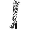imageFSJ Sexy Thigh High Long Boots Over The Knee Platform Thick High Heel Stretch Leather Shoes Size 415 USLeopard