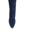 imageFSJ Sexy Thigh High Long Boots Over The Knee Platform Thick High Heel Stretch Leather Shoes Size 415 USNavy Blue