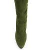 imageFSJ Sexy Thigh High Long Boots Over The Knee Platform Thick High Heel Stretch Leather Shoes Size 415 USOlive Green