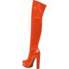 imageFSJ Sexy Thigh High Long Boots Over The Knee Platform Thick High Heel Stretch Leather Shoes Size 415 USOrange