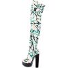imageFSJ Sexy Thigh High Long Boots Over The Knee Platform Thick High Heel Stretch Leather Shoes Size 415 USWhite Multi