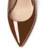 imageFSJ Women Closed Pointed Toe Crystal Block Chunky Mid Heel Slingback Pumps Backless Sleek Fashion Office Wedding Dress Shoes Size 416 USBrown