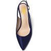 imageFSJ Women Closed Pointed Toe Crystal Block Chunky Mid Heel Slingback Pumps Backless Sleek Fashion Office Wedding Dress Shoes Size 416 USDark Blue