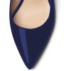imageFSJ Women Closed Pointed Toe Crystal Block Chunky Mid Heel Slingback Pumps Backless Sleek Fashion Office Wedding Dress Shoes Size 416 USDark Blue