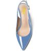 imageFSJ Women Closed Pointed Toe Crystal Block Chunky Mid Heel Slingback Pumps Backless Sleek Fashion Office Wedding Dress Shoes Size 416 USLight Blue