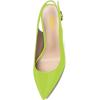 imageFSJ Women Closed Pointed Toe Crystal Block Chunky Mid Heel Slingback Pumps Backless Sleek Fashion Office Wedding Dress Shoes Size 416 USLight Green