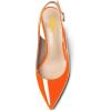 imageFSJ Women Closed Pointed Toe Crystal Block Chunky Mid Heel Slingback Pumps Backless Sleek Fashion Office Wedding Dress Shoes Size 416 USOrange