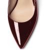 imageFSJ Women Closed Pointed Toe Crystal Block Chunky Mid Heel Slingback Pumps Backless Sleek Fashion Office Wedding Dress Shoes Size 416 USWine Red