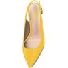 imageFSJ Women Closed Pointed Toe Crystal Block Chunky Mid Heel Slingback Pumps Backless Sleek Fashion Office Wedding Dress Shoes Size 416 USYellow
