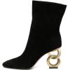 imageFSJ Women Closed Round Toe Chain High Heel Ankle Boots Pull On Ladies Fashion Winter Walking Stretch Short Booties Size 416 USBlacksuede