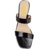 imageFSJ Women Comfy Low Heels Sandals Block Crystal Square Open Toe Two Straps Mules Slip On Shiny Bridal Casual Dress Shoes Size 415 USBlack