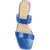 imageFSJ Women Comfy Low Heels Sandals Block Crystal Square Open Toe Two Straps Mules Slip On Shiny Bridal Casual Dress Shoes Size 415 USBlue