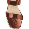 imageFSJ Women Comfy Low Heels Sandals Block Crystal Square Open Toe Two Straps Mules Slip On Shiny Bridal Casual Dress Shoes Size 415 USBrown