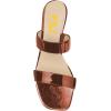 imageFSJ Women Comfy Low Heels Sandals Block Crystal Square Open Toe Two Straps Mules Slip On Shiny Bridal Casual Dress Shoes Size 415 USBrown