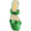 imageFSJ Women Comfy Low Heels Sandals Block Crystal Square Open Toe Two Straps Mules Slip On Shiny Bridal Casual Dress Shoes Size 415 USDarkgreen