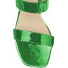 imageFSJ Women Comfy Low Heels Sandals Block Crystal Square Open Toe Two Straps Mules Slip On Shiny Bridal Casual Dress Shoes Size 415 USDarkgreen